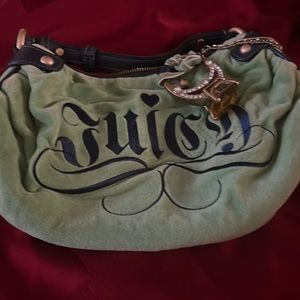 Juicy Couture purse green & dark blue cotton 80% cotton 20%polyester